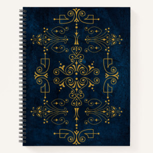Royal Arcane Sigil - Gold Geblüht am Mitternacht Notizbuch