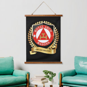Royal Arch Mason Hanging Tapestry Wandteppich Mit Holzrahmen