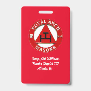 Royal Arch Mason Name Tag Ausweis