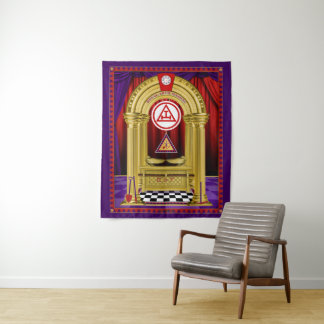 Royal Arch Masons Gold-Säulen mit Werkzeugen Wandteppich
