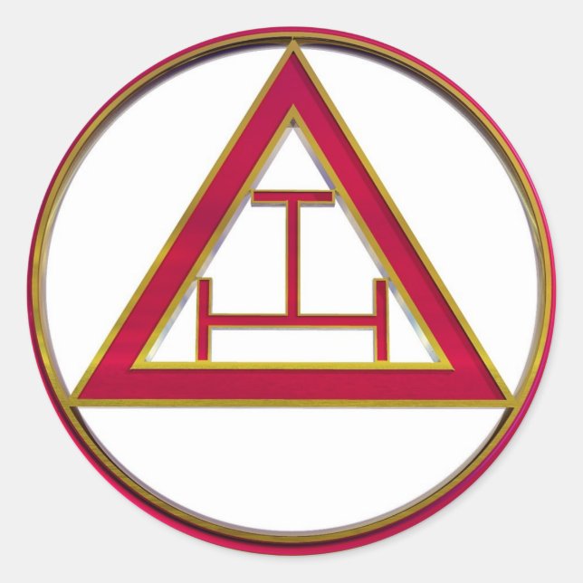 Royal Arch Triple Tau Runder Aufkleber (Vorderseite)