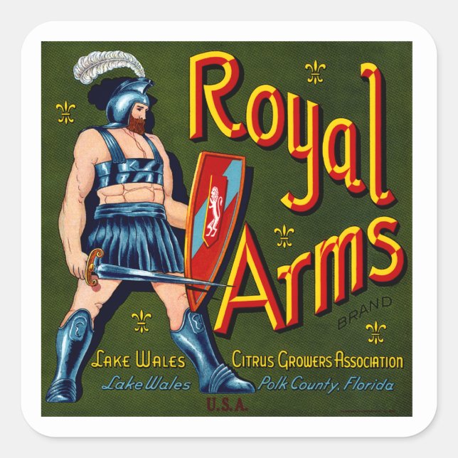 Royal Arms Quadratischer Aufkleber (Vorderseite)