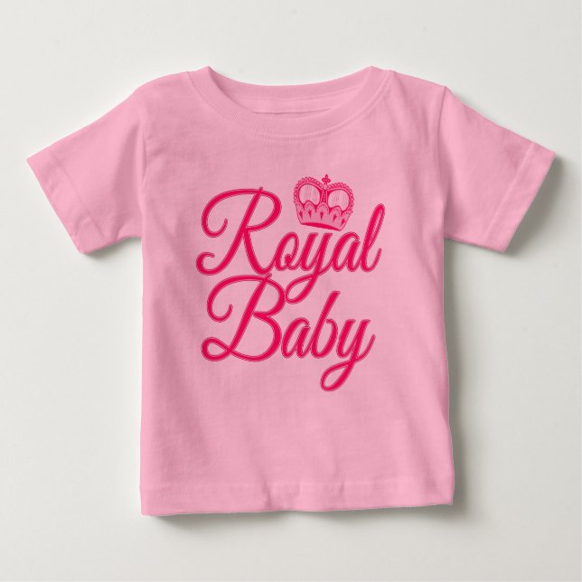 Royal Baby in Pink mit Crown Baby T-shirt (Vorderseite)