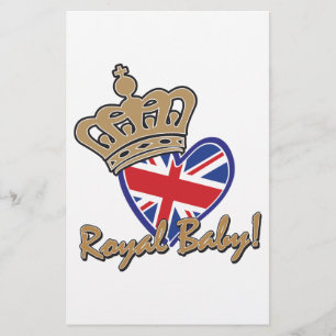 Royal Baby UK Heart Flag Briefpapier