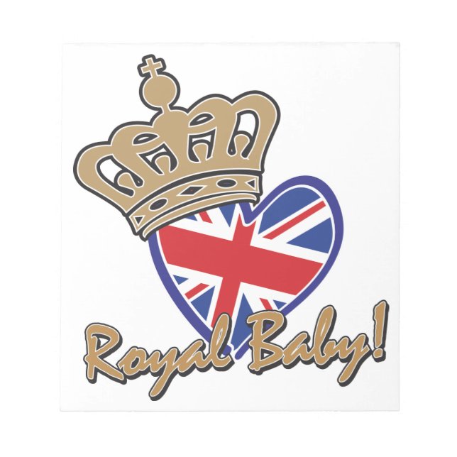 Royal Baby UK Heart Flag Notizblock (Vorderseite)