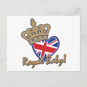 Royal Baby UK Heart Flag Postkarte