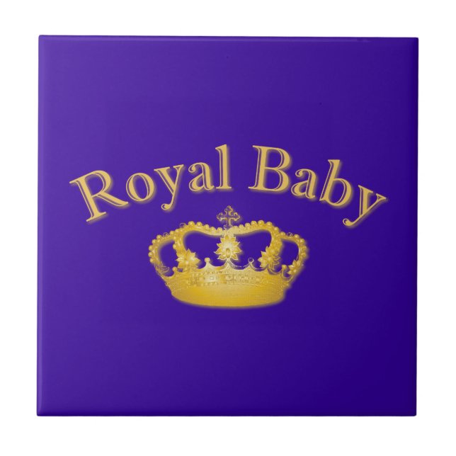 Royal Baby with Golden Crown Fliese (Vorderseite)