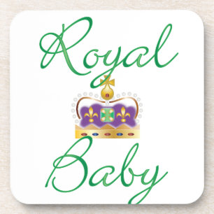 Royal Baby with Purple and Gold Crown Getränkeuntersetzer