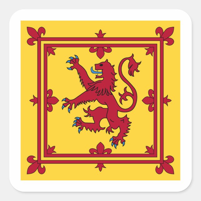 Royal Banner - Schottland Quadratischer Aufkleber (Vorderseite)