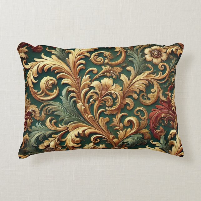 Royal Baroque Floral Pattern Dekokissen (Vorderseite)