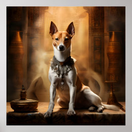 Royal Basenji in der ägyptischen Pyramide Poster