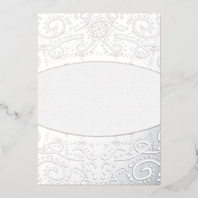 Royal Batik Floral Wedding Einladung Dusty Gray (Vorderseite)