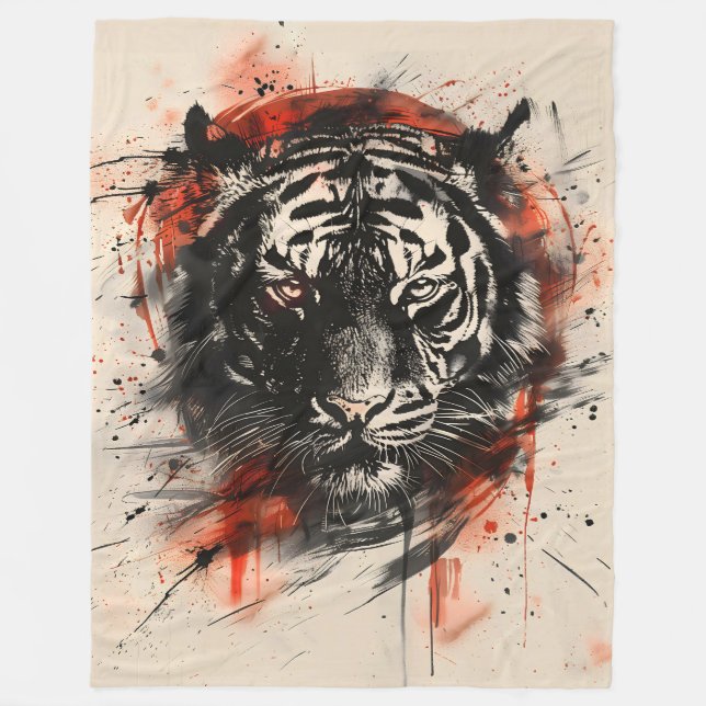 Royal Bengalisch Tiger Portrait Fleecedecke (Vorderseite)