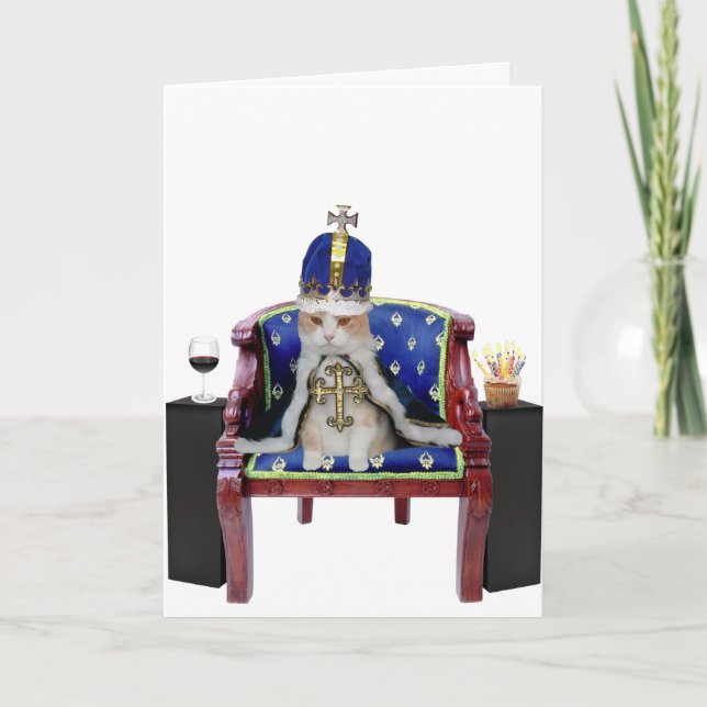 Royal Birthday Cat Karte (Vorderseite)