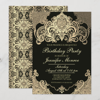 Royal Birthday Party Crown Verzierte Einladung