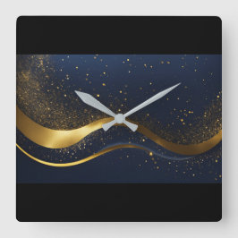 ROYAL BLACK GOLD GLITTERING MAGIC QUADRATISCHE WANDUHR