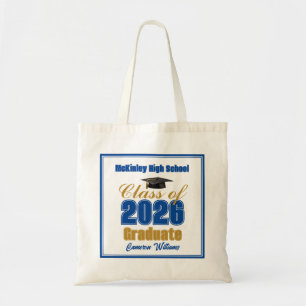 Royal Blau Gold Abschlussklasse 2026 Individuell Tragetasche