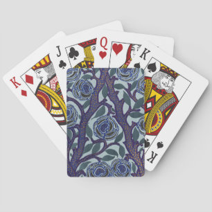 Royal Blau & Gold Art Deco Rose Blumen Dekor Spielkarten