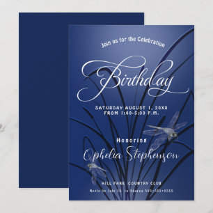 Royal Blau Libellen Geburtstag Einladung