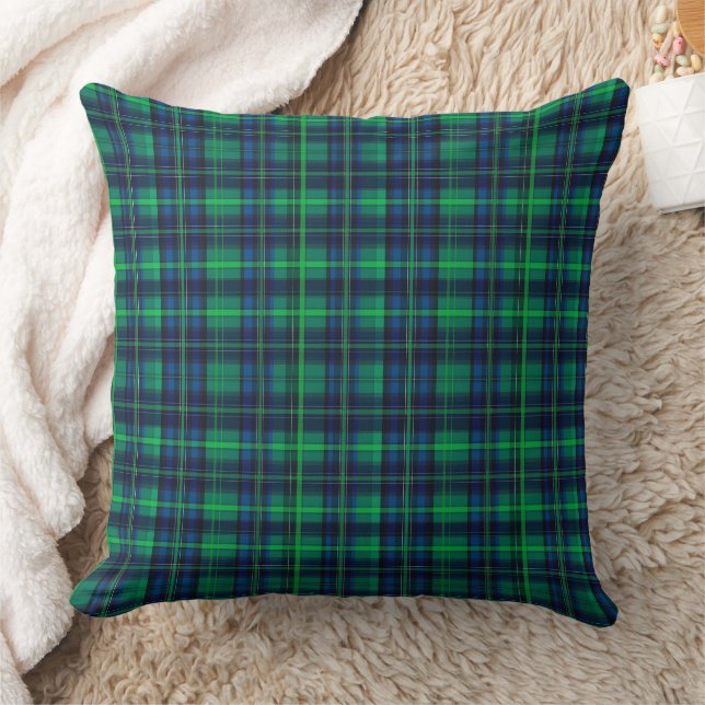 Royal Blau und grüner Tartan Kissen (Decke)