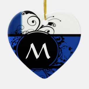 Royal blau-weiß keramikornament