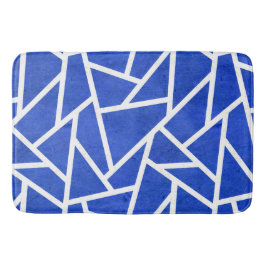 Royal-Blau-Weiß-Mosaik Badematte
