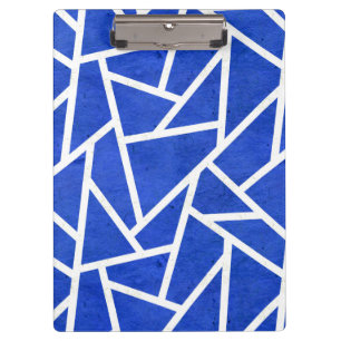 Royal-Blau-Weiß-Mosaik Klemmbrett