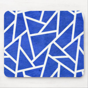 Royal-Blau-Weiß-Mosaik Mousepad