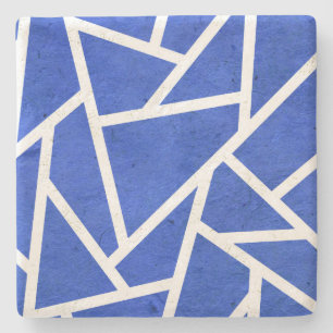 Royal-Blau-Weiß-Mosaik Steinuntersetzer