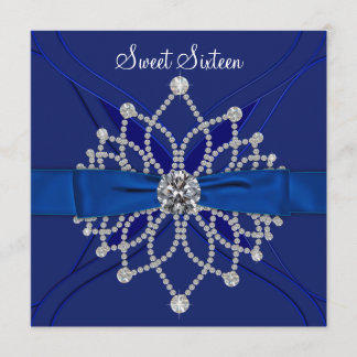 Royal Blue 16 . Geburtstag Birthday Party Einladung