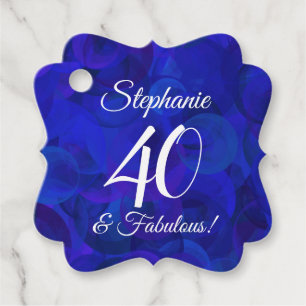 Royal Blue 40 und fabelhafte Geburtstagsparty Geschenkanhänger
