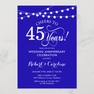 Royal Blue 45. Hochzeitstag Einladung