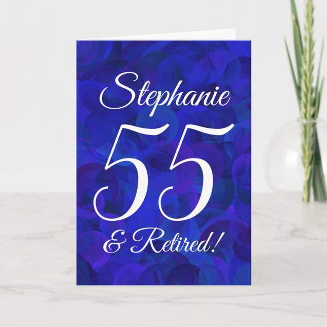 Royal Blue 55 und Happy Retirement Karte (Vorderseite)