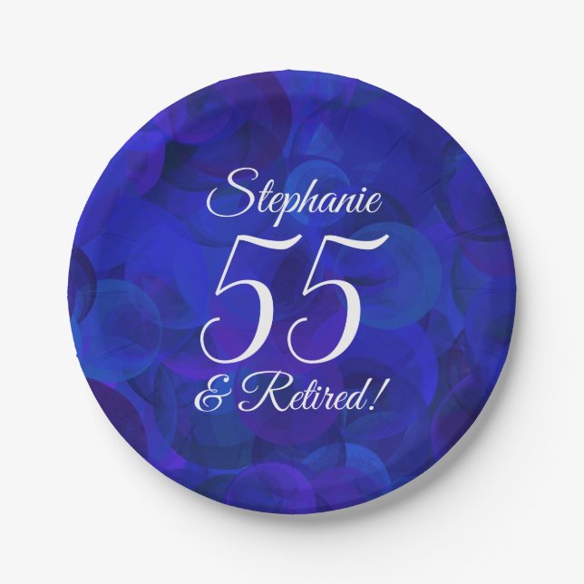 Royal Blue 55 und Party für Rentenersatz Pappteller (Vorderseite)