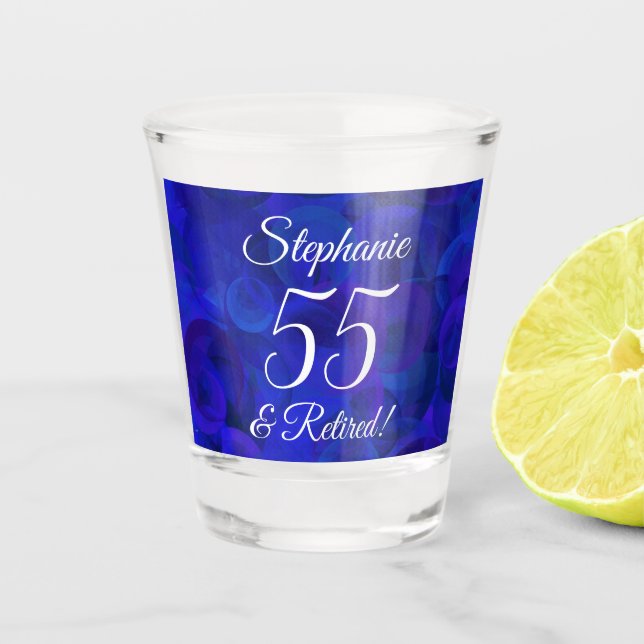 Royal Blue 55 und Rentabilitation Schnapsglas (Vorderseite)