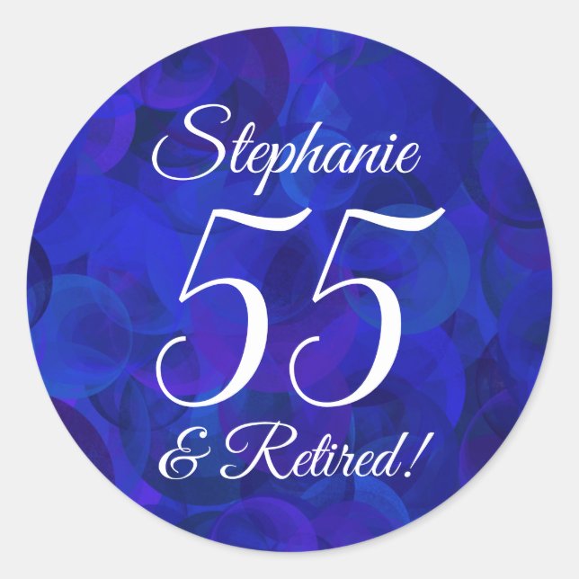 Royal Blue 55 und Rentenkasse Runder Aufkleber (Vorderseite)