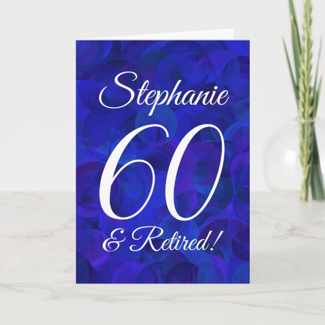 Royal Blue 60 und Remüde Happy Retirement Karte (Vorderseite)