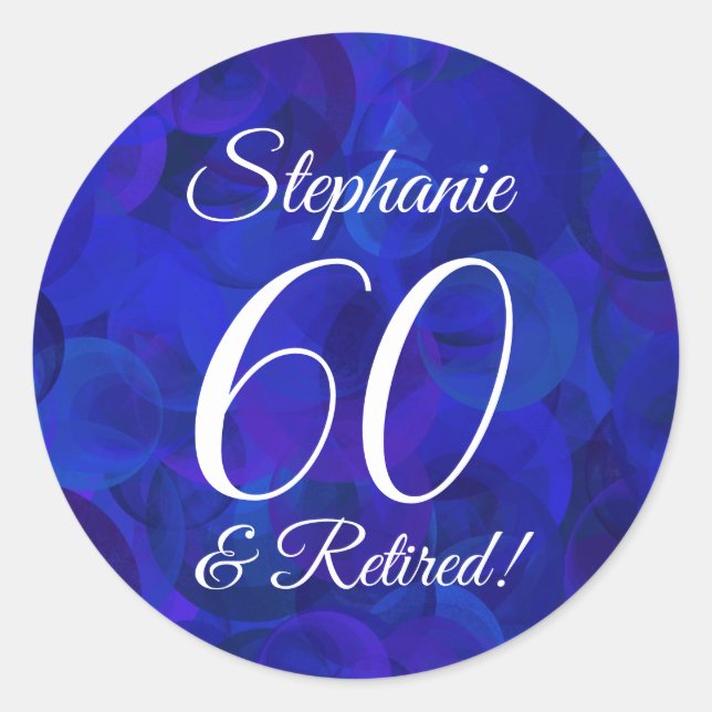 Royal Blue 60 und Rentenkasse Runder Aufkleber (Vorderseite)