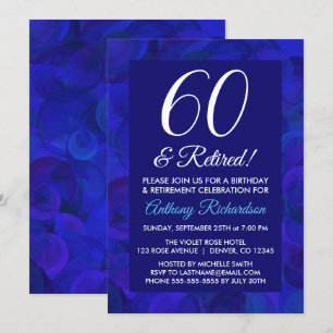 Royal Blue 60 und Ruhestand Ruhestandsfeier Einladung