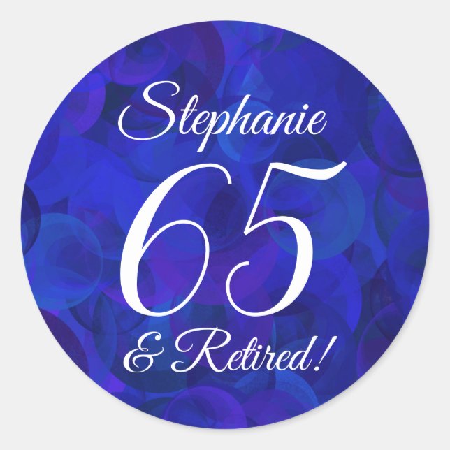 Royal Blue 65 und Pensionskasse Runder Aufkleber (Vorderseite)