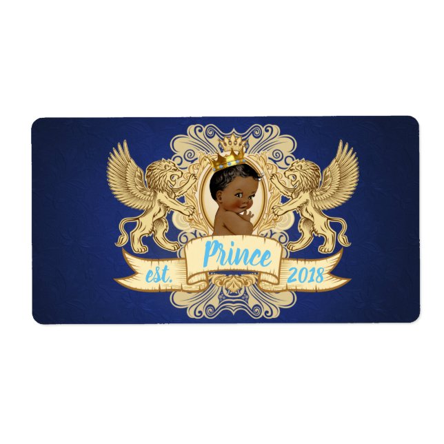Royal Blue African Prince-Mini Champagne Étiquette (Devant)