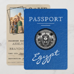 Royal Blue Ägypten Reisepass Hochzeit Save the Dat Date