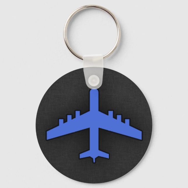 Royal Blue Airplane Schlüsselanhänger (Vorderseite)