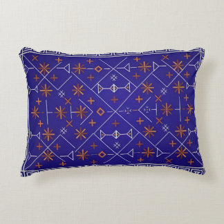 Royal Blue and Bronze Celestial Tribal Kilim Dekokissen
