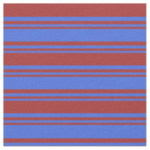 Royal Blue and Brown Colored Lines Pattern Stoff
