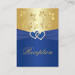 Royal Blue and Gold Floral Enclosure Card Begleitkarte