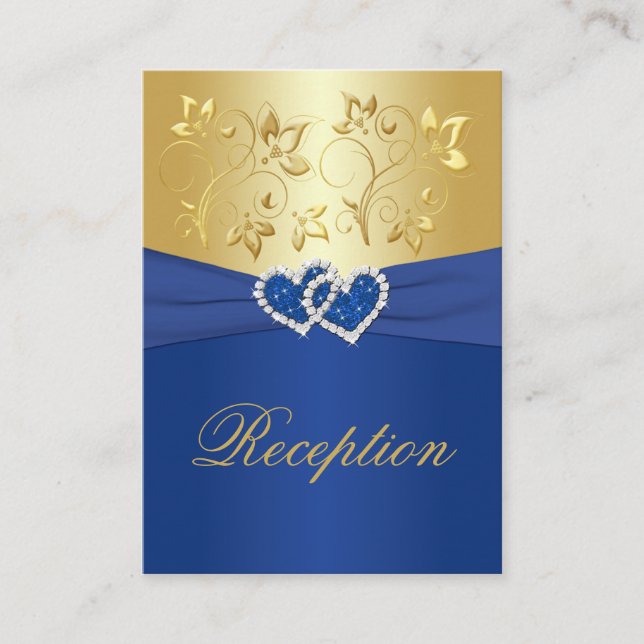 Royal Blue and Gold Floral Enclosure Card Begleitkarte (Vorderseite)