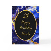 Royal Blue and Gold Marble Agate Birthday Party