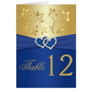 Royal Blue and Gold Tischnummer Card