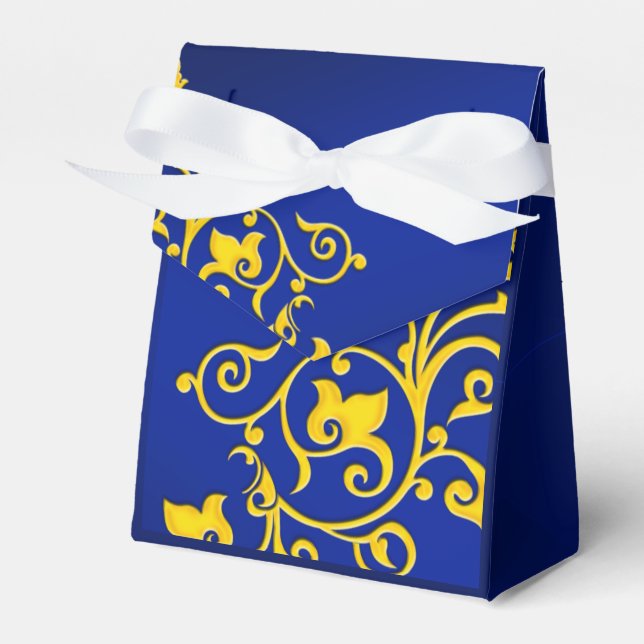 Royal Blue and Gold Wedding Geschenkschachtel (Vorderseite)